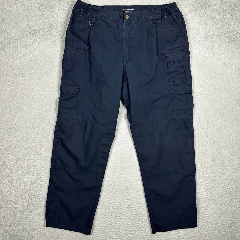 5.11 Tactical Series Pants Mens 40X32 Navy Cargo Ripstop Utility Stretch Waist